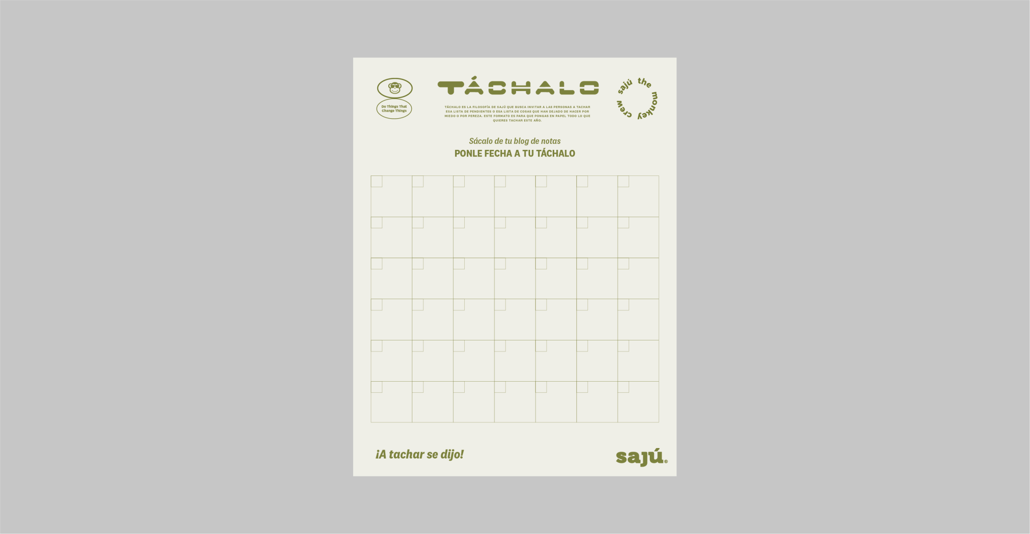 Poster - Planner "Táchalo" - Sajú Colombia